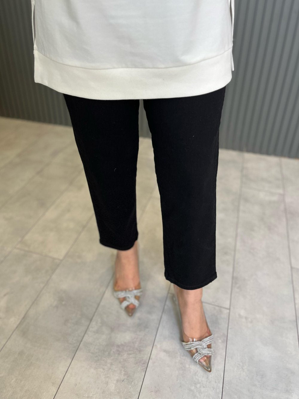Black Elastic Waist Pants
