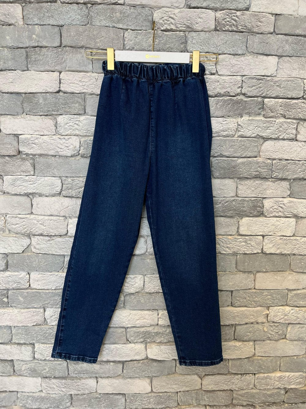 Navy Blue Elastic Waist Pants