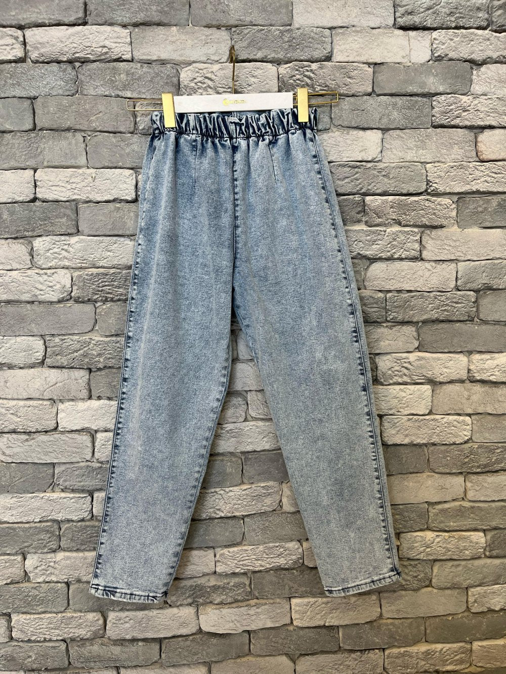 Baby Blue Elastic Waist Pants