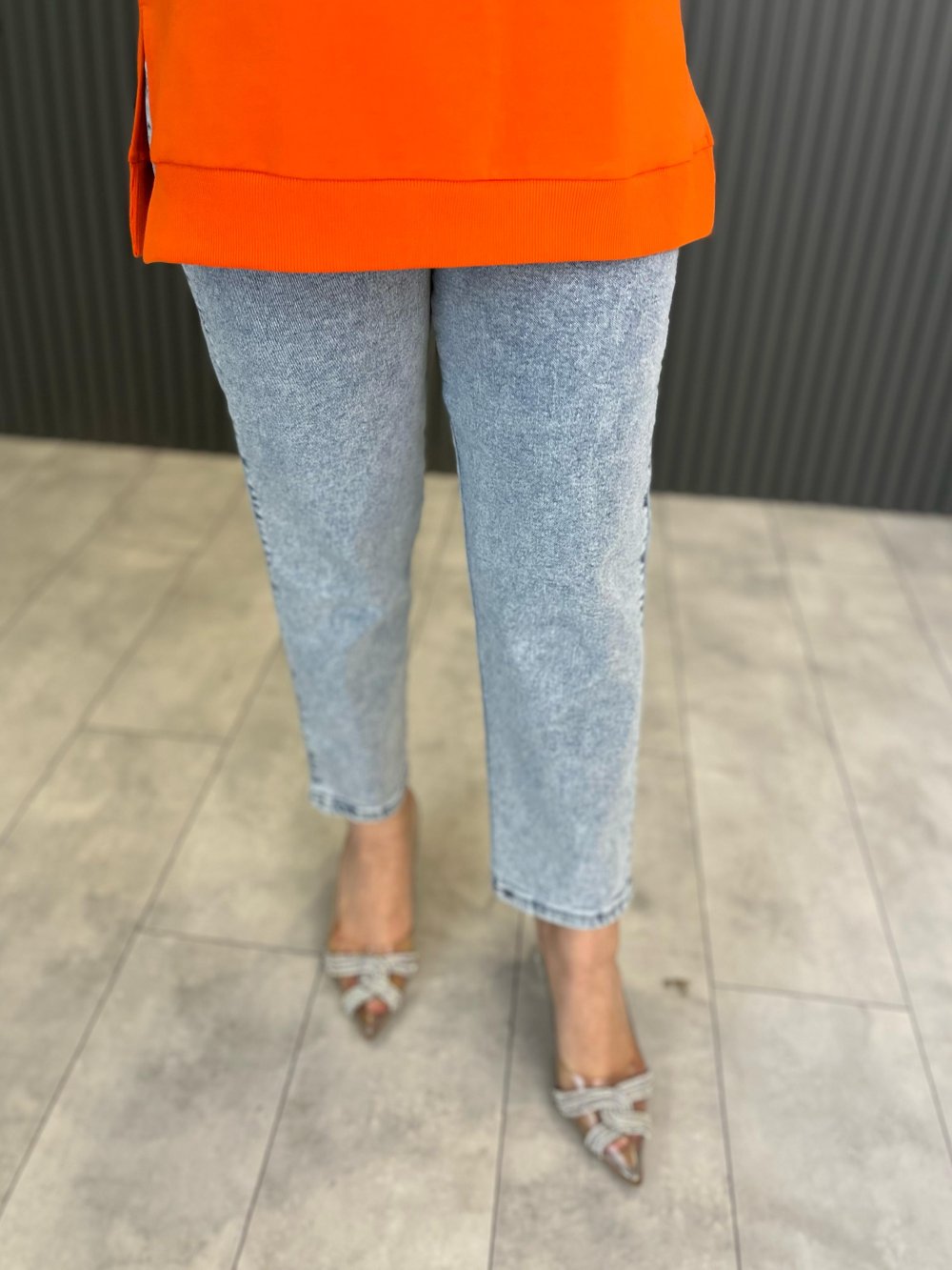 Baby Blue Elastic Waist Pants