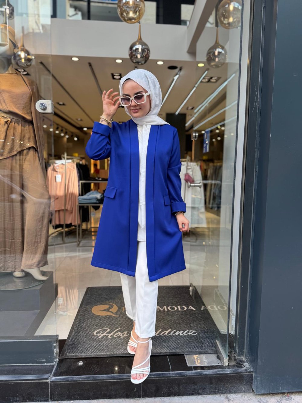 Crepe Jacket Royal Blue