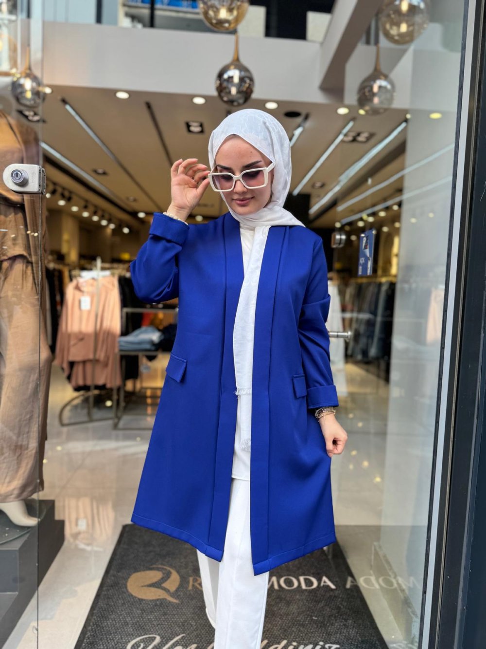 Crepe Jacket Royal Blue