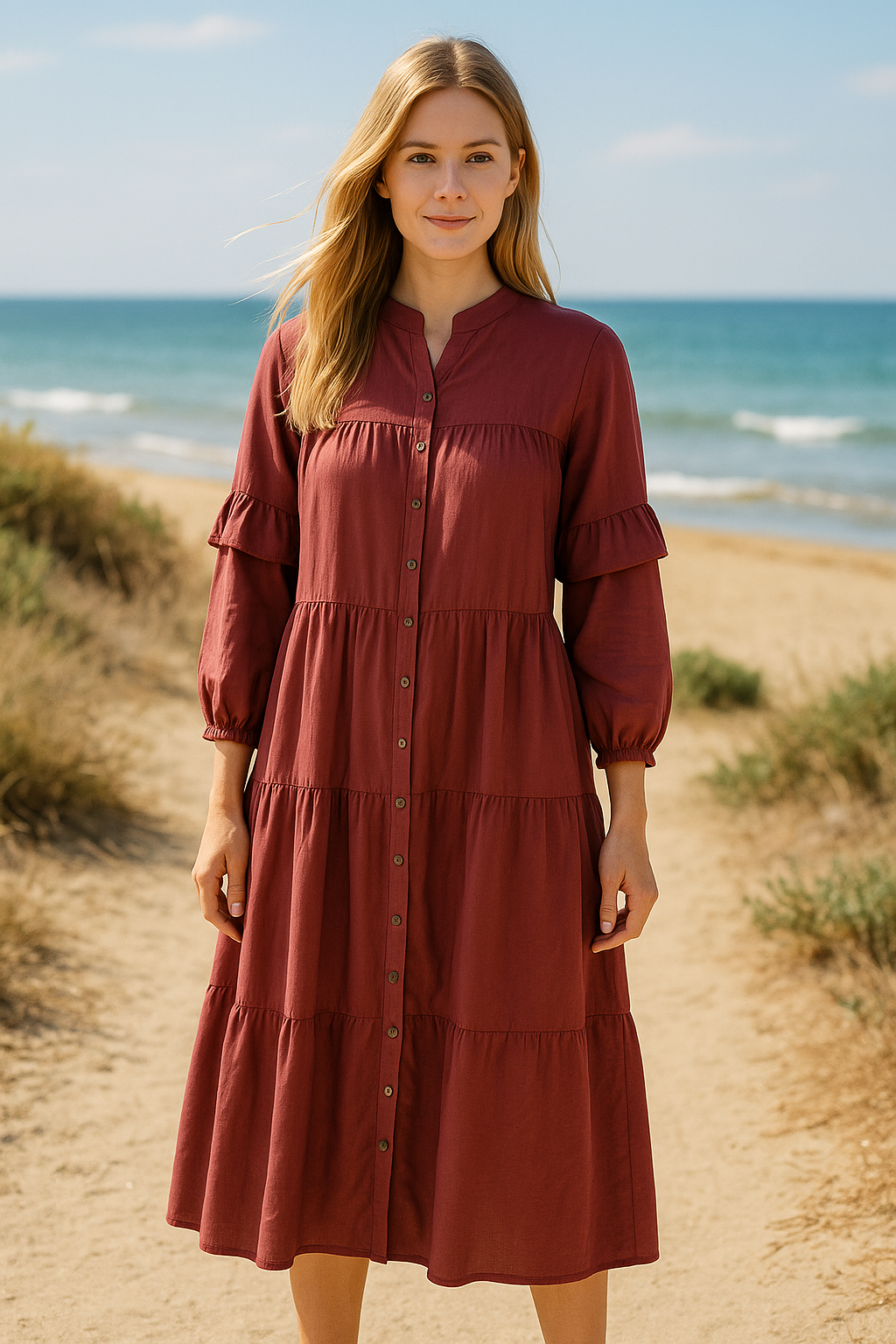 Touche long dress