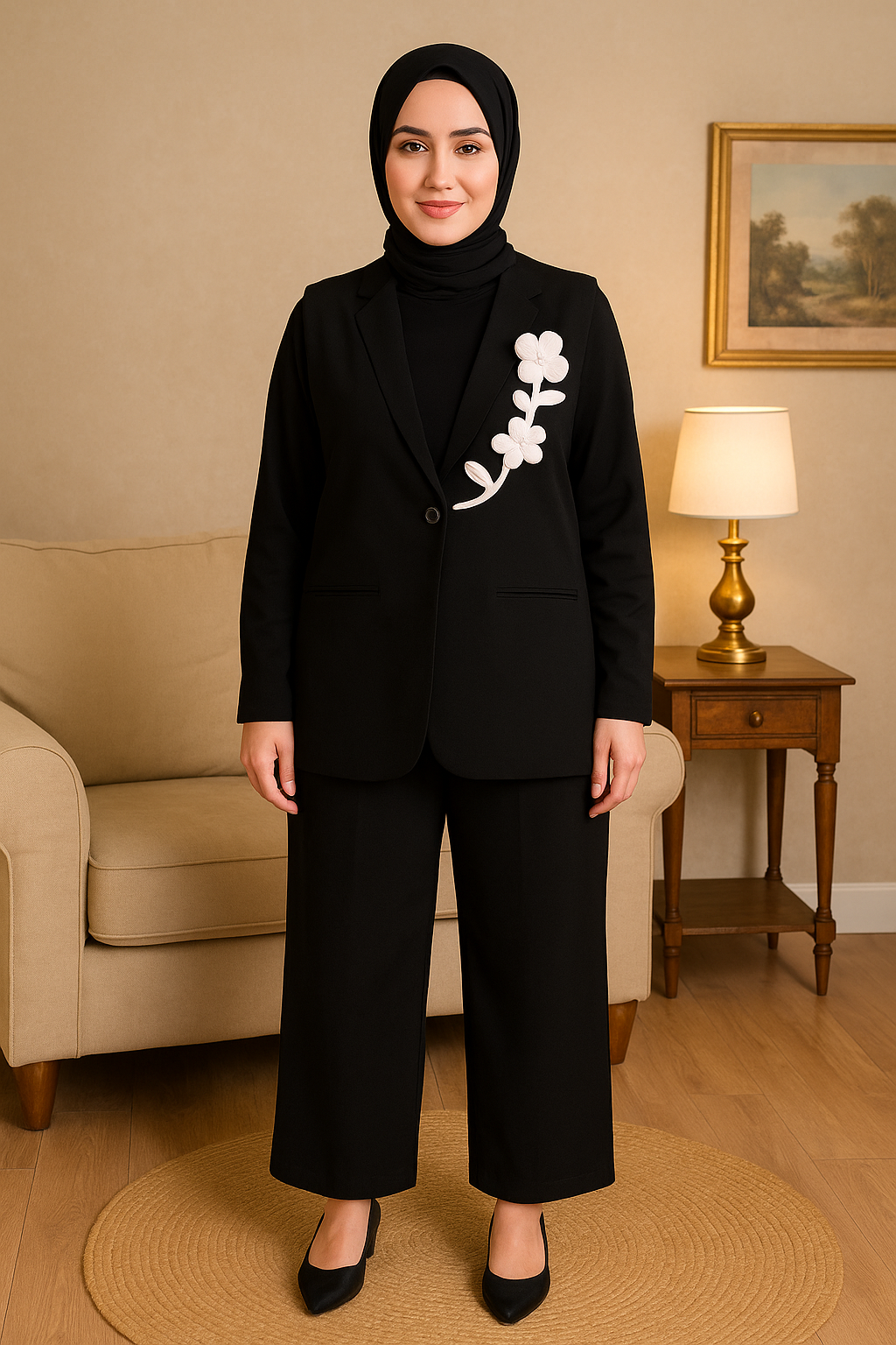 A two-piece sleeveless vest and pants set