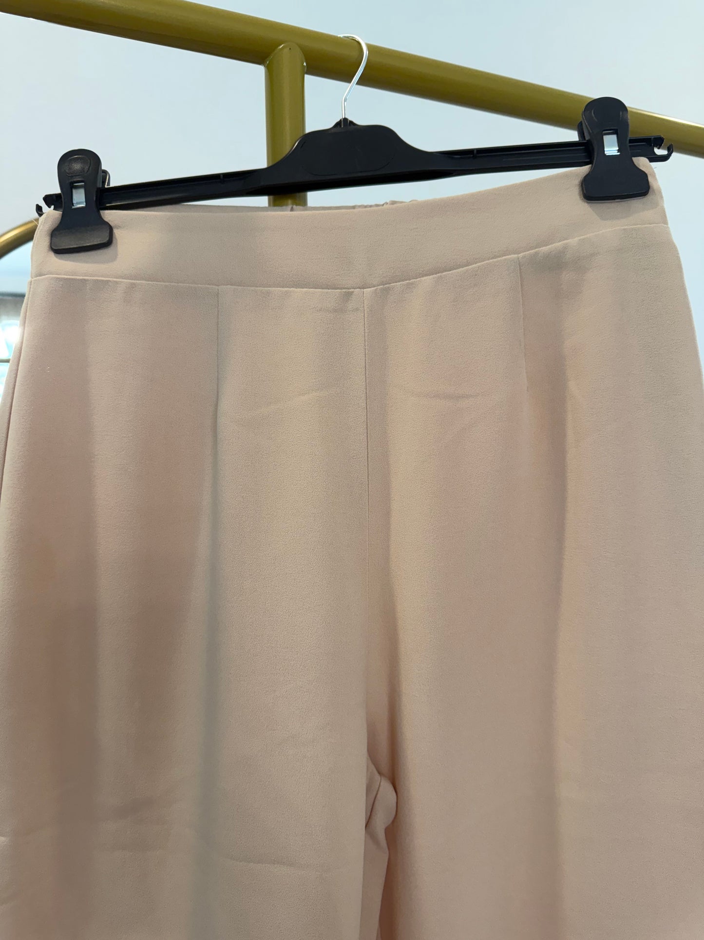 Nude Wide-Leg Palazzo Pants