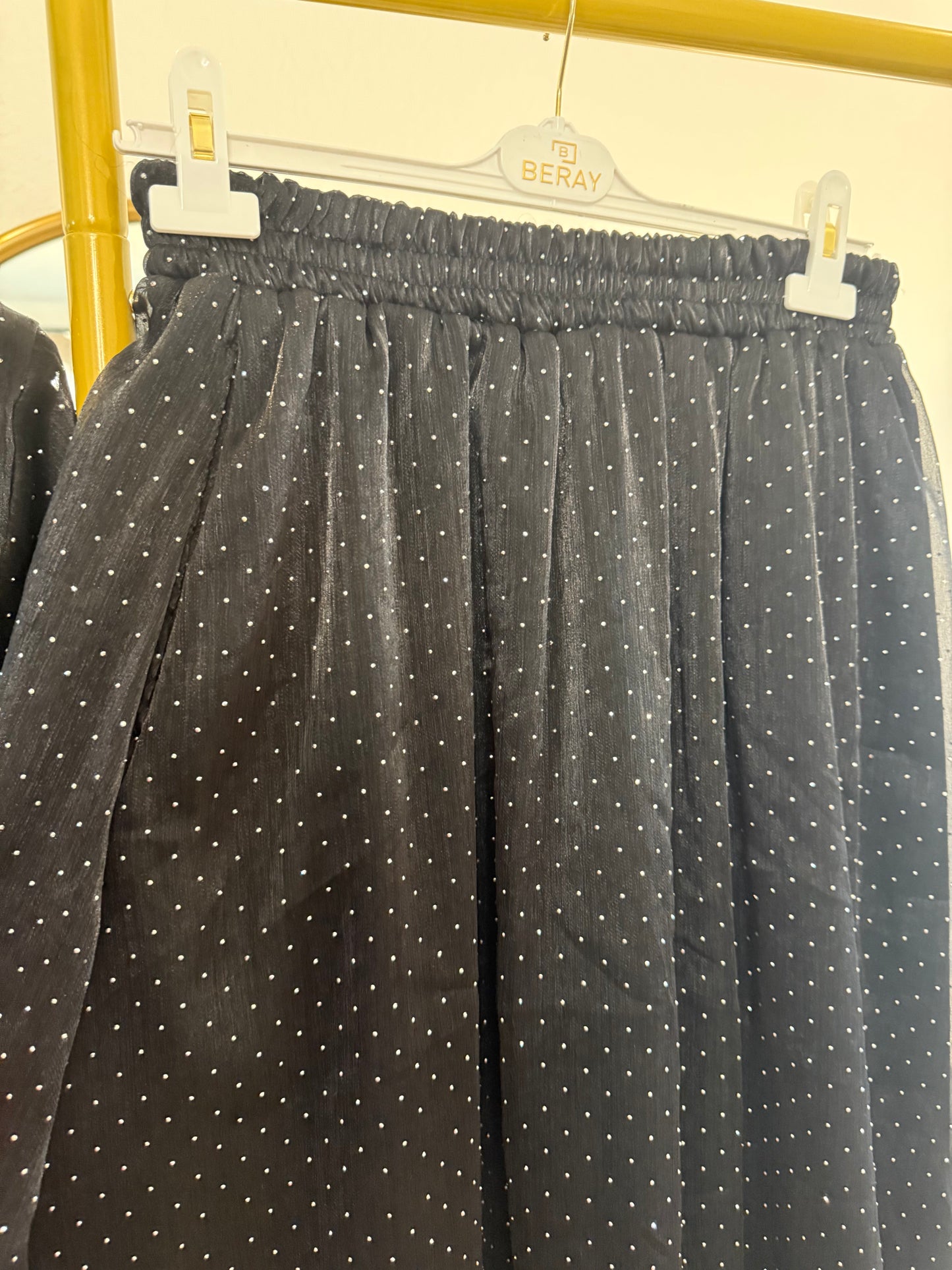 Black Polka-Dot Two-Piece Set