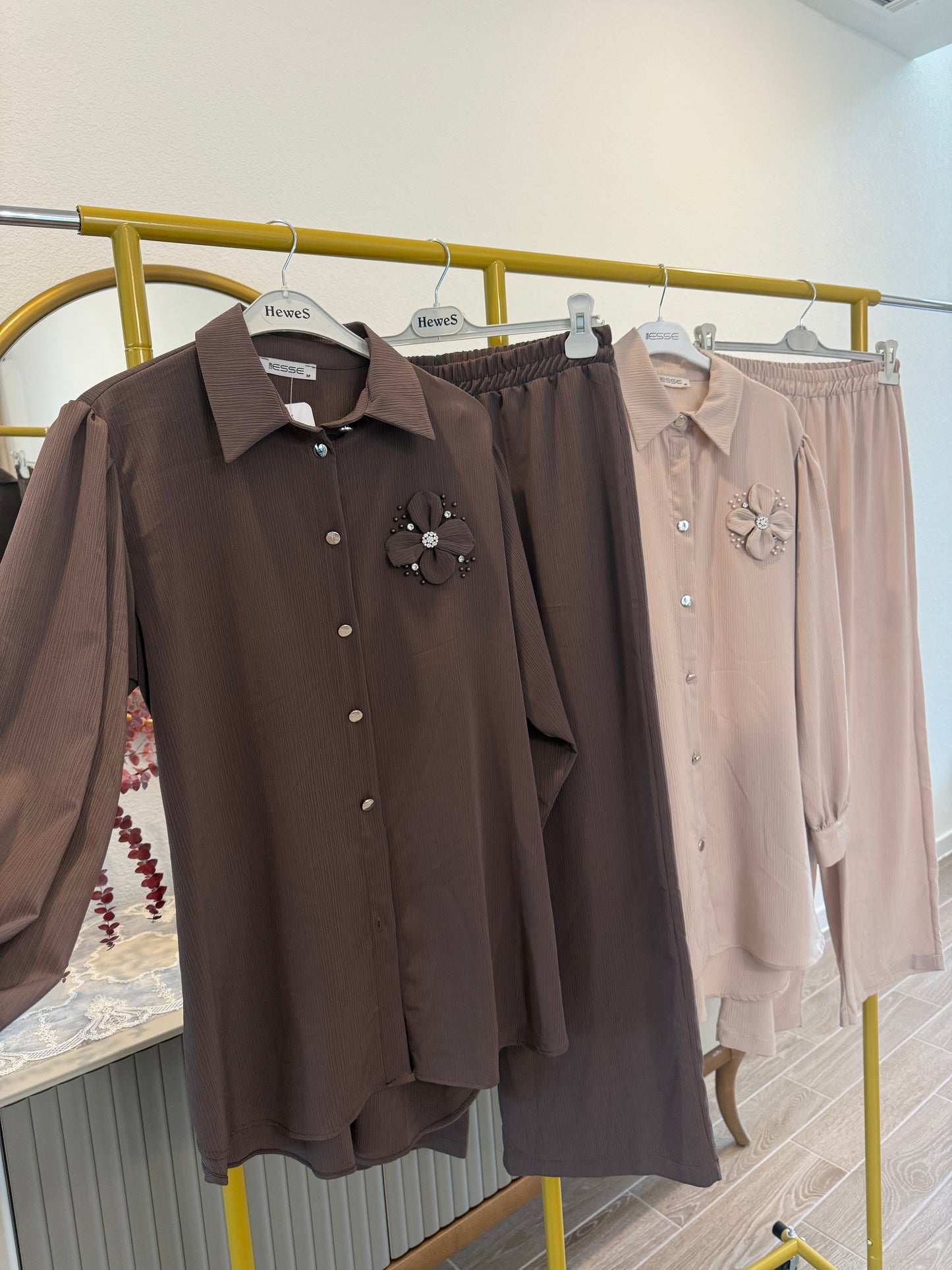 A two-piece modest pants set