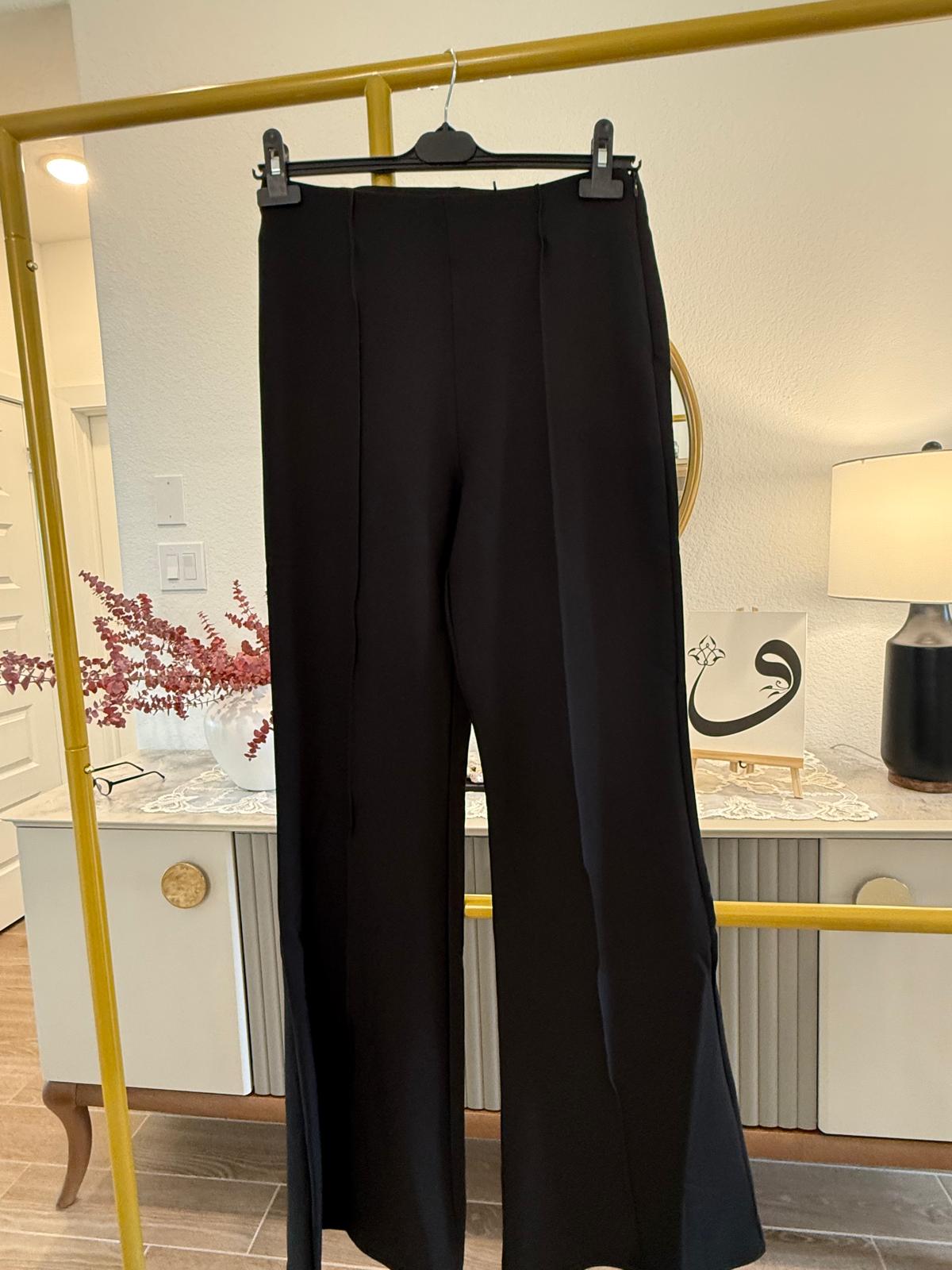Touche Elegant Black Wide-Leg Pants