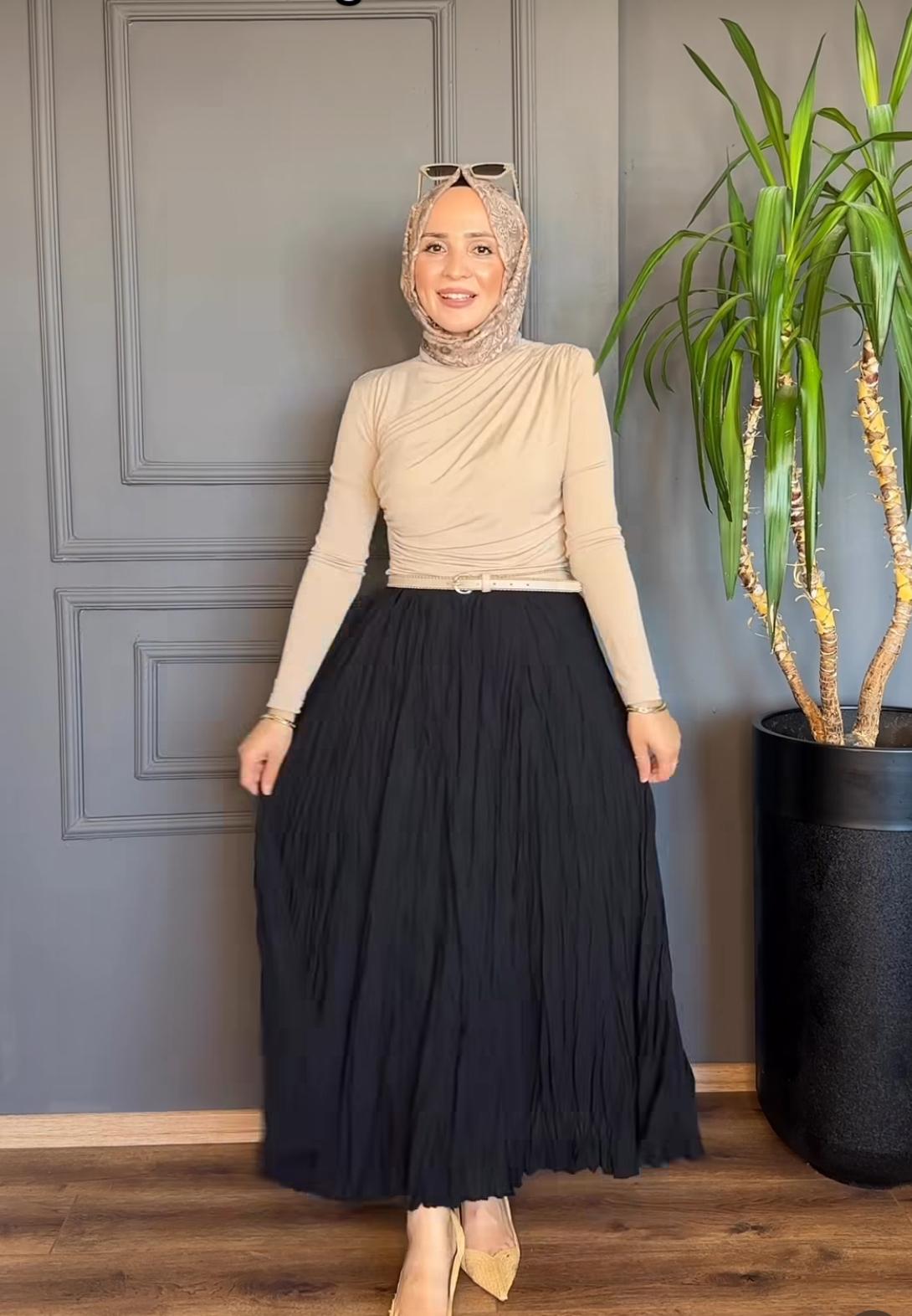 Black Pleated Skirt