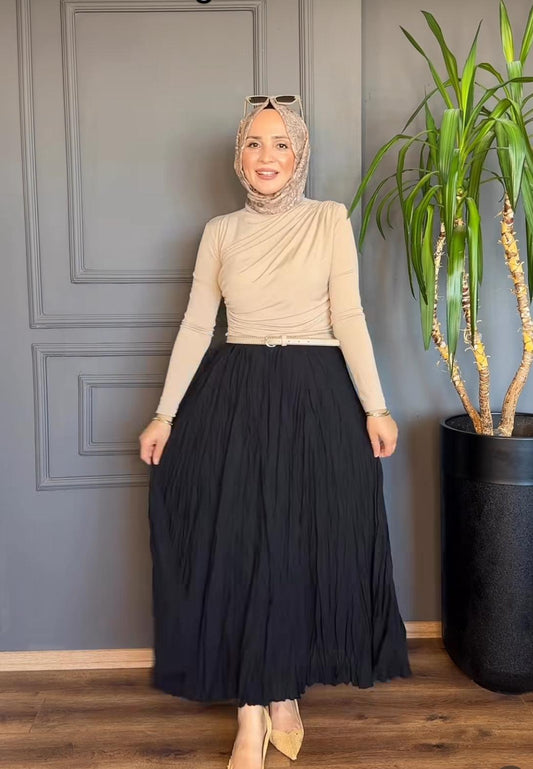 Black Pleated Skirt