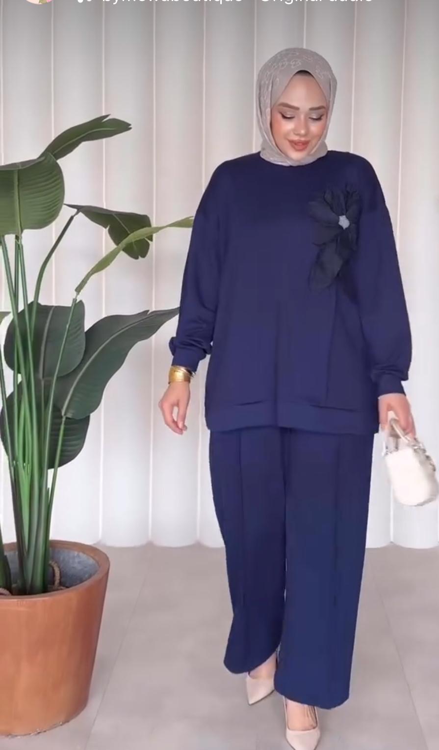 Two-Piece Set with Floral Appliqué