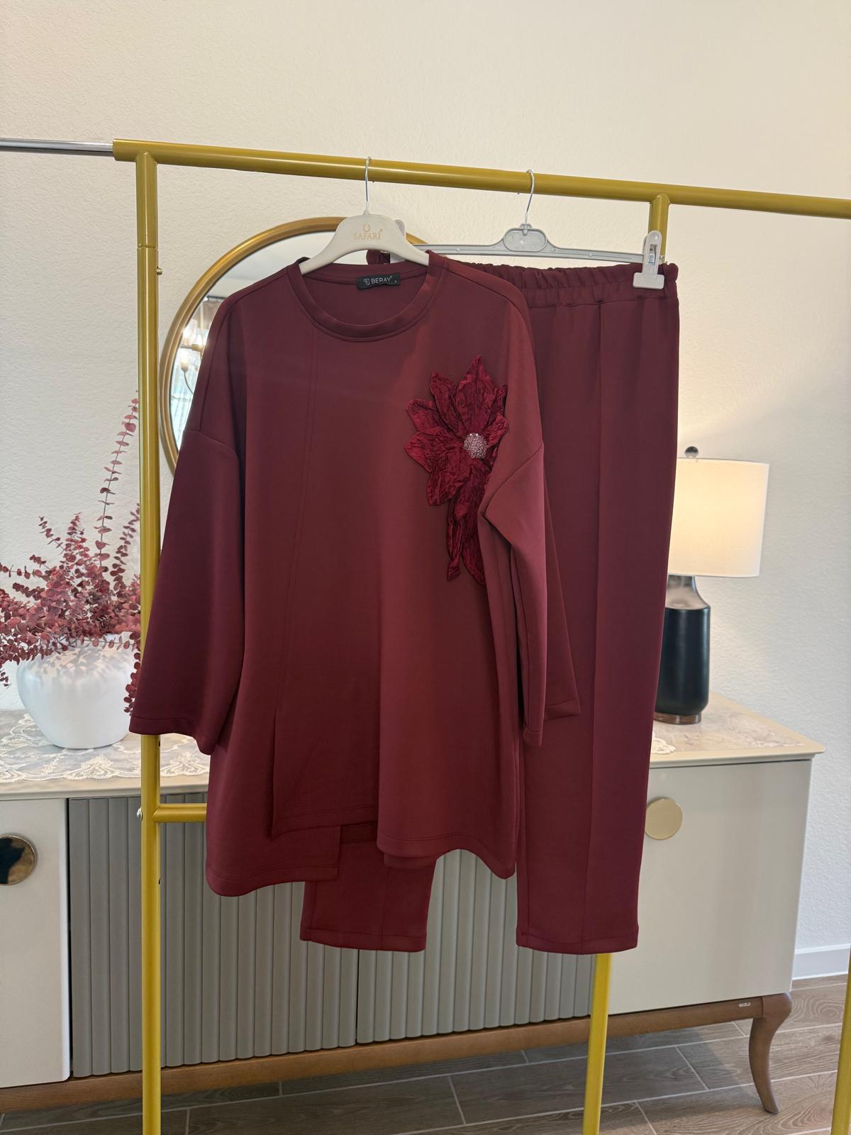 Two-Piece Set with Floral Appliqué