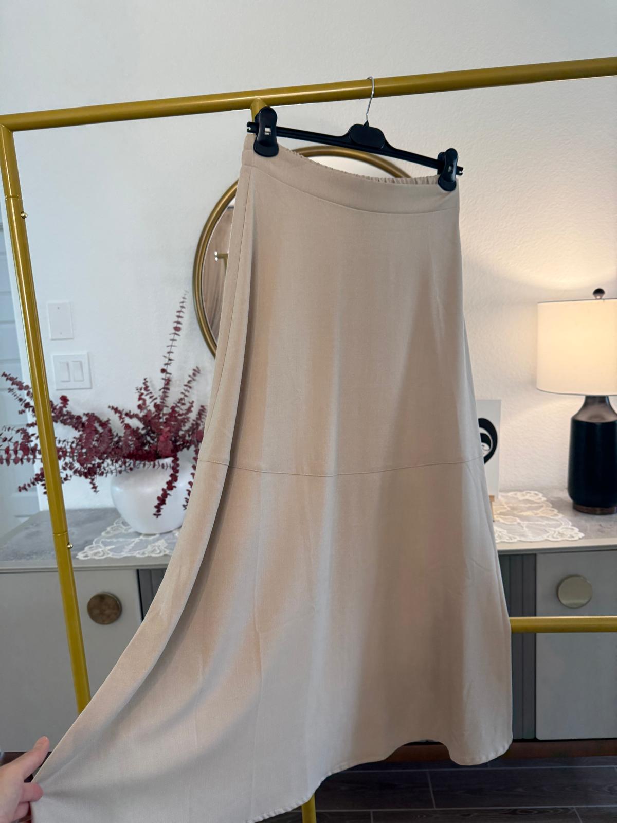Beige A-Line Modest Skirt