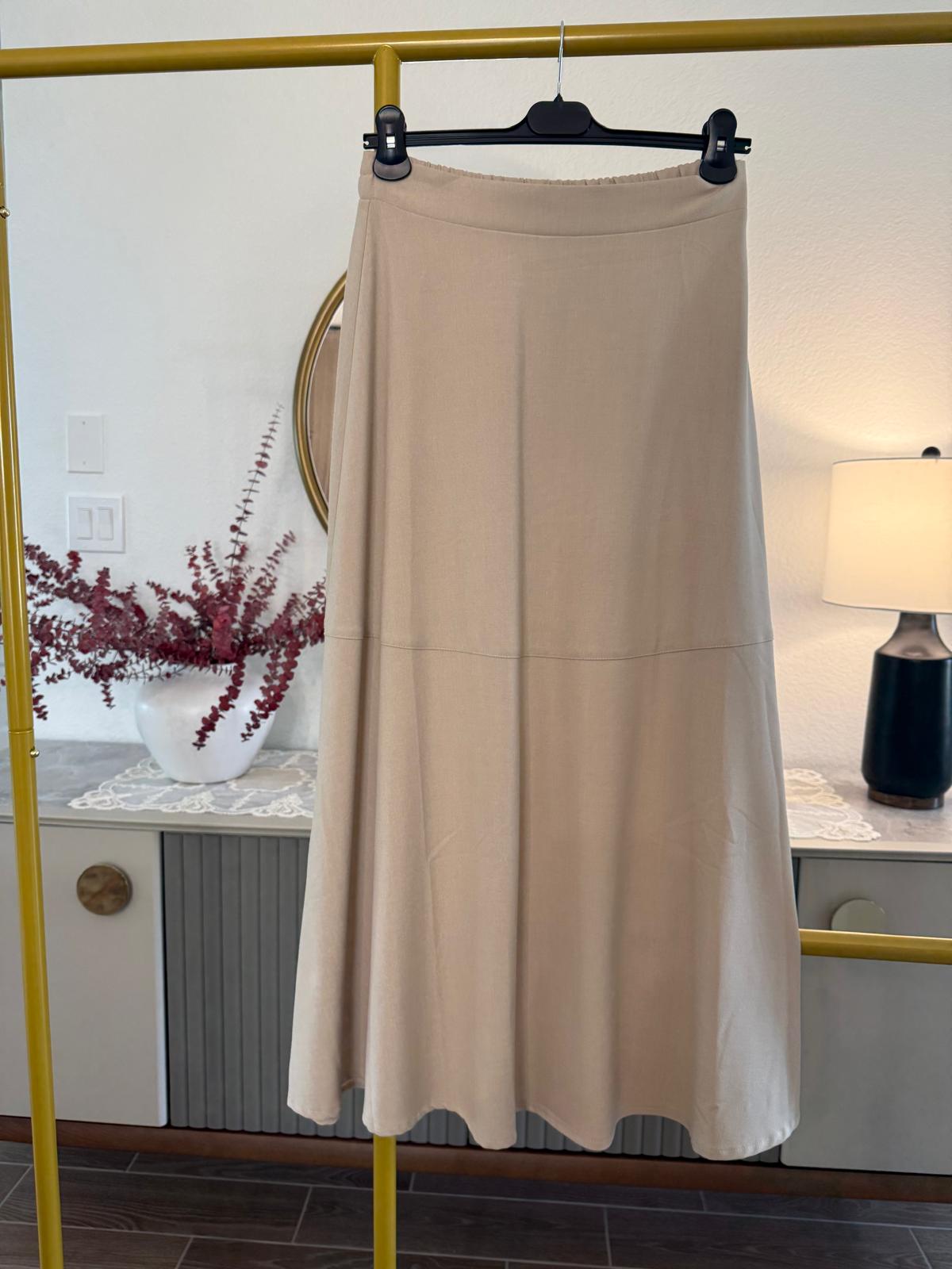 Beige A-Line Modest Skirt