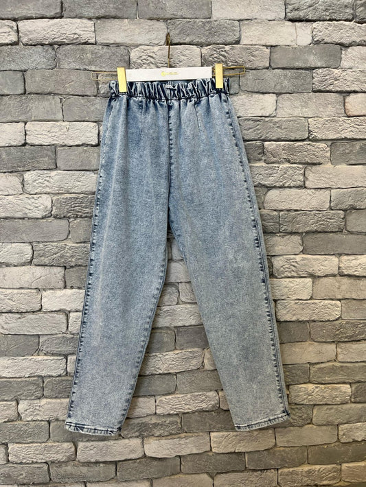 Baby Blue Elastic Waist Pants