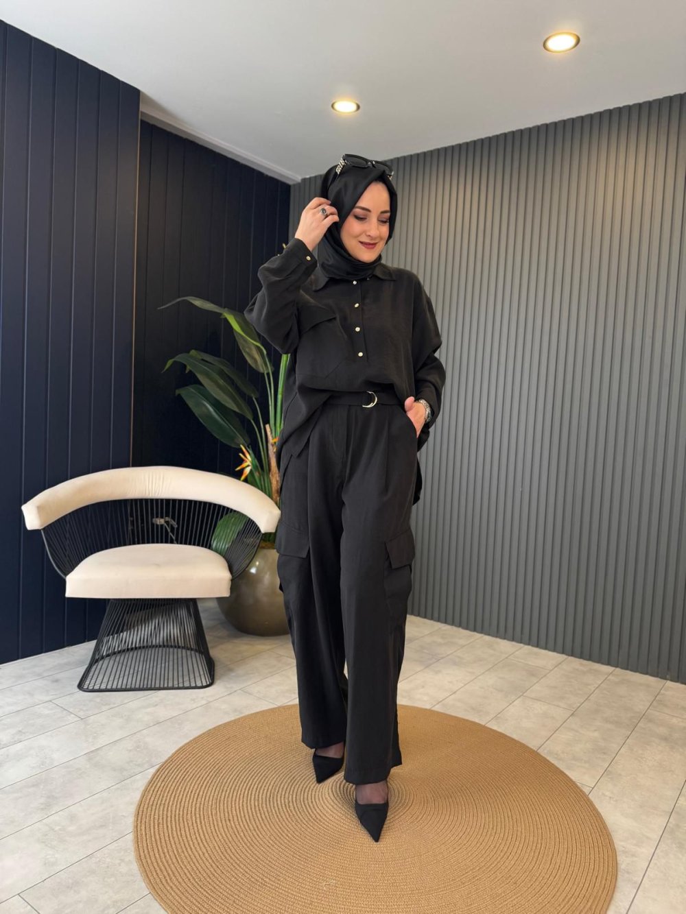Black Passion Pantsuit with Dubai Detail and Pockets