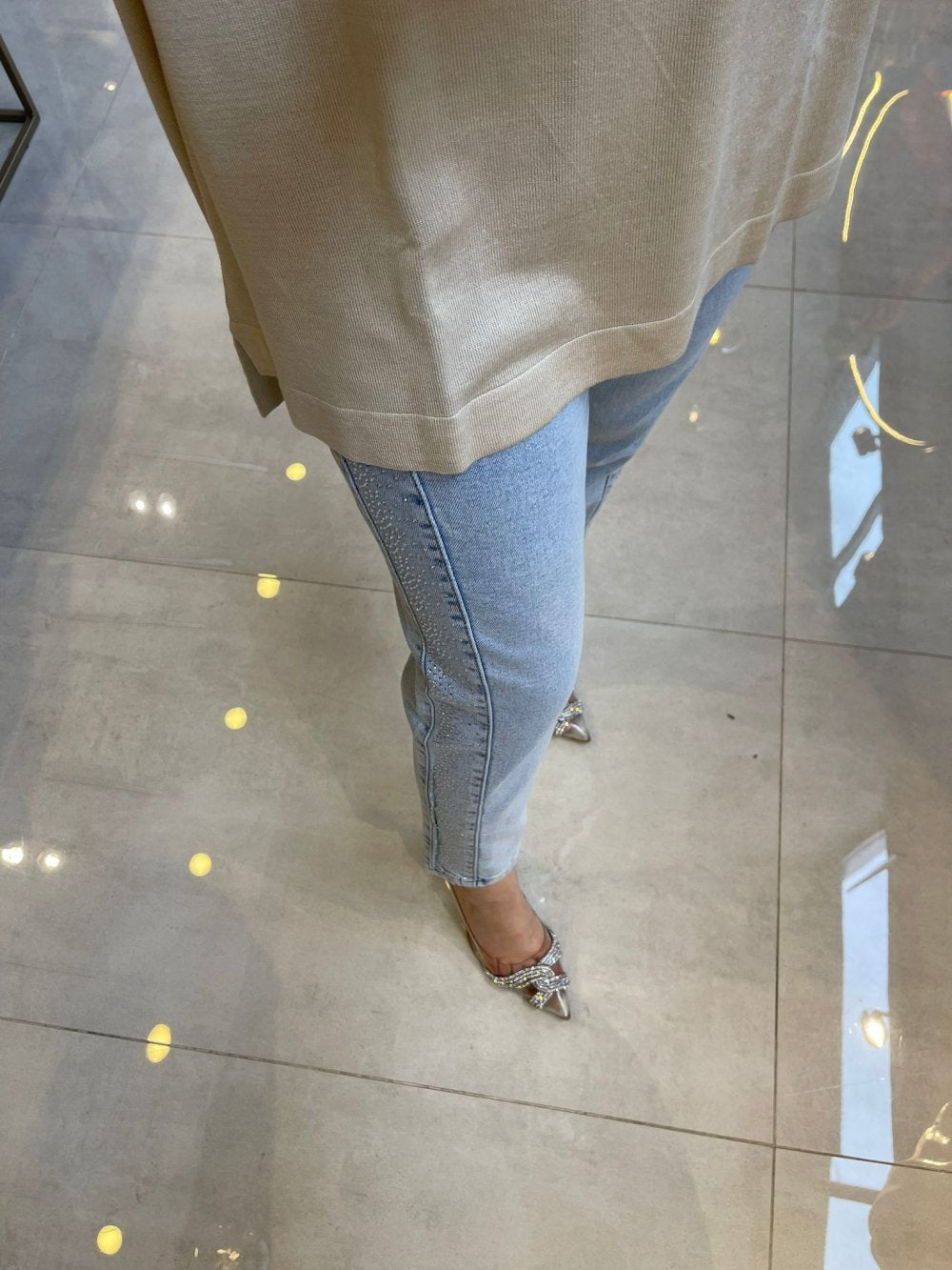 Sparkle Detailed Pants Baby Blue