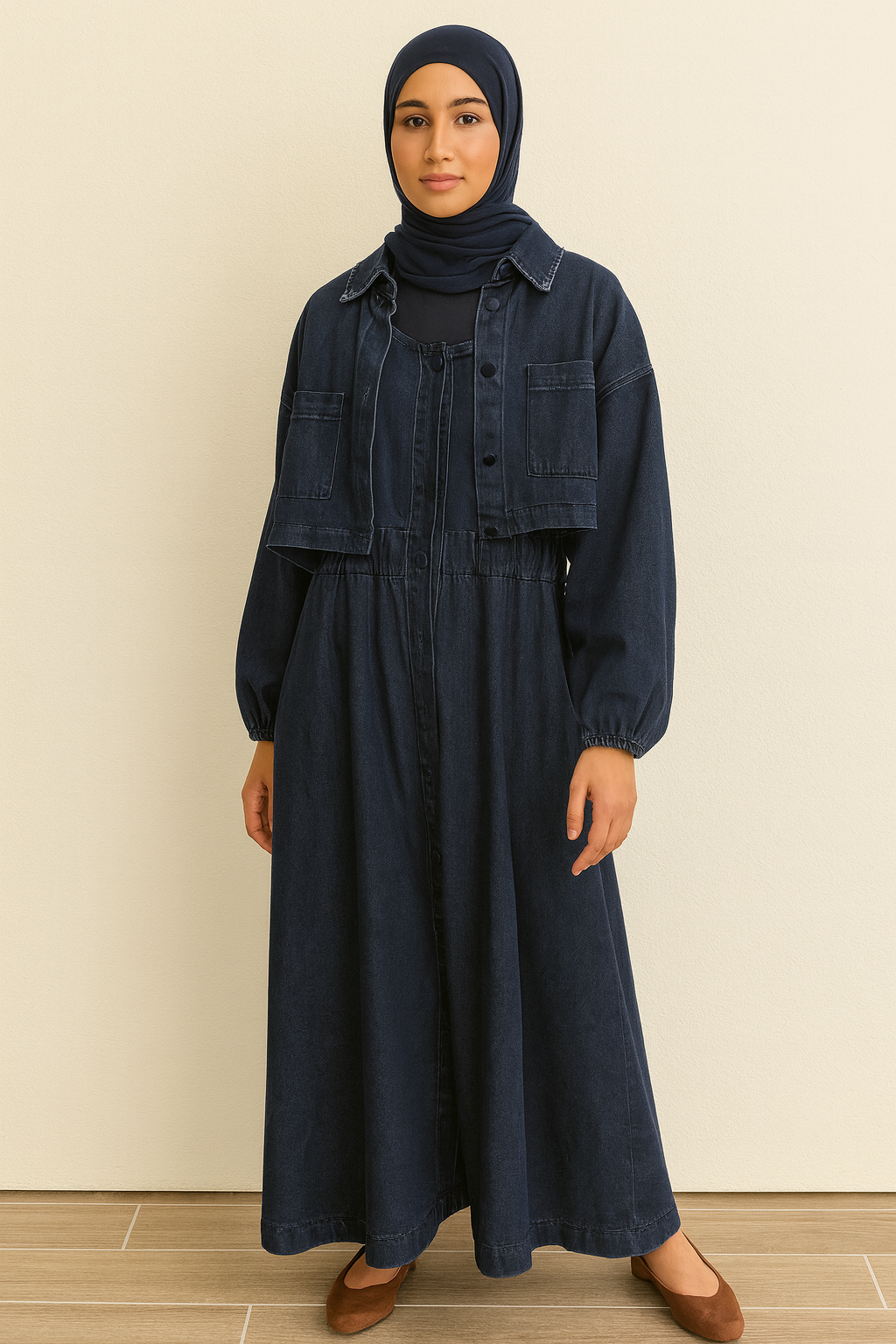 Two-piece denim dress