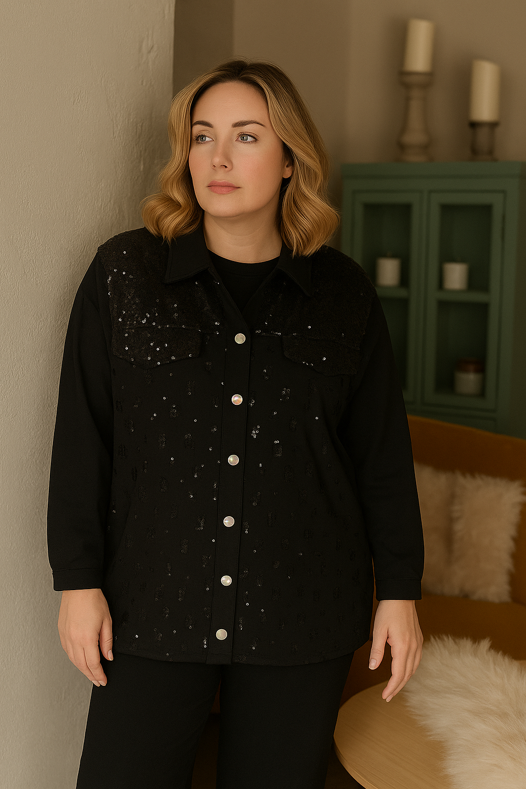 Three-piece Sequin Embellished Set