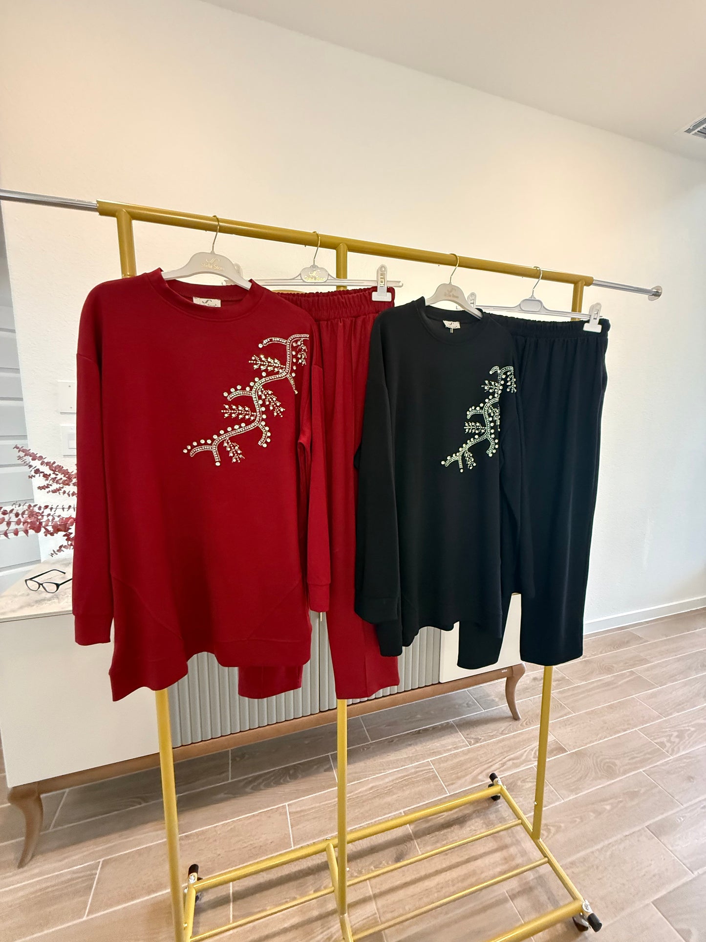 Stone-detailed Outfit Set