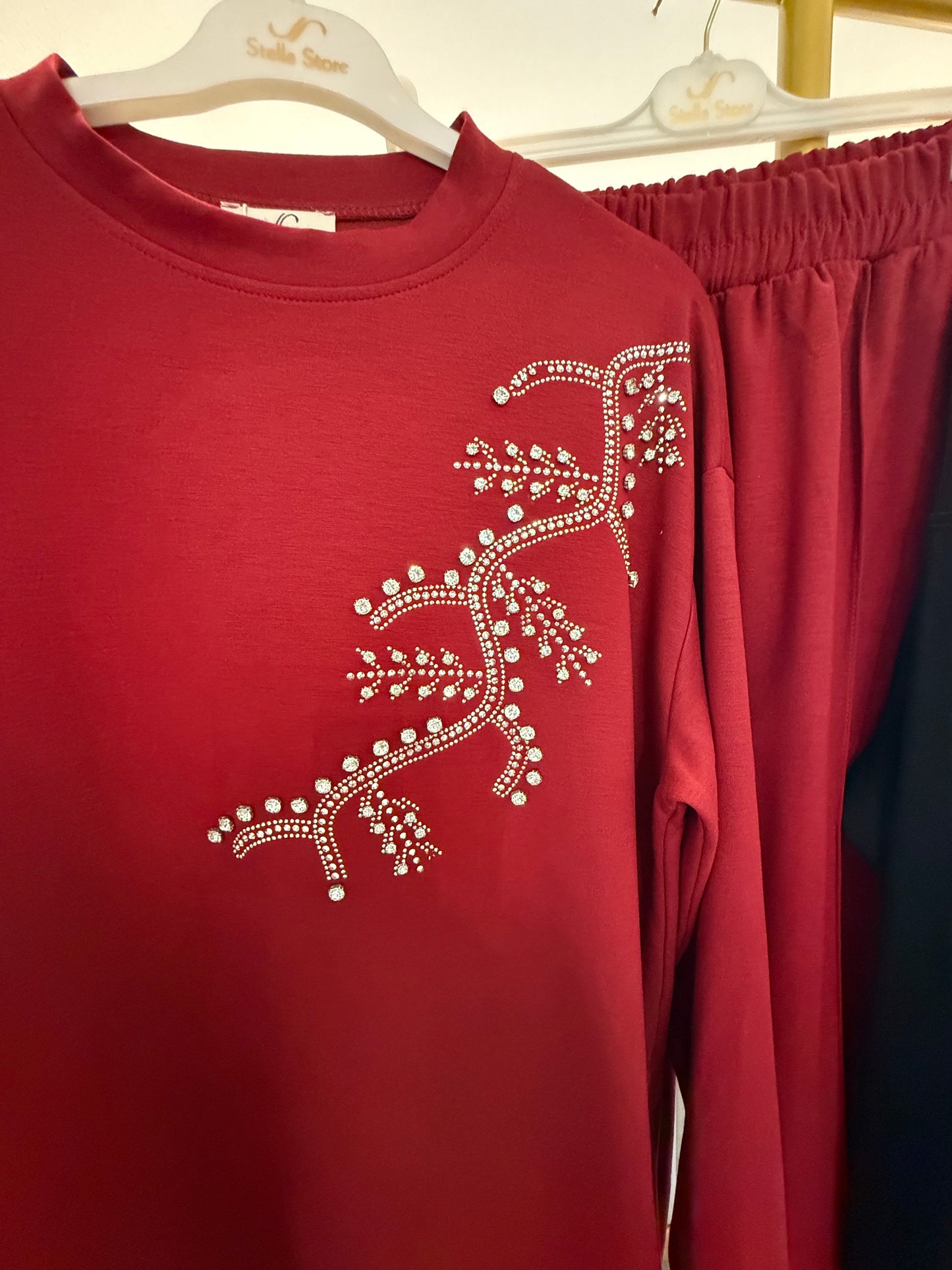 Stone-detailed Outfit Set