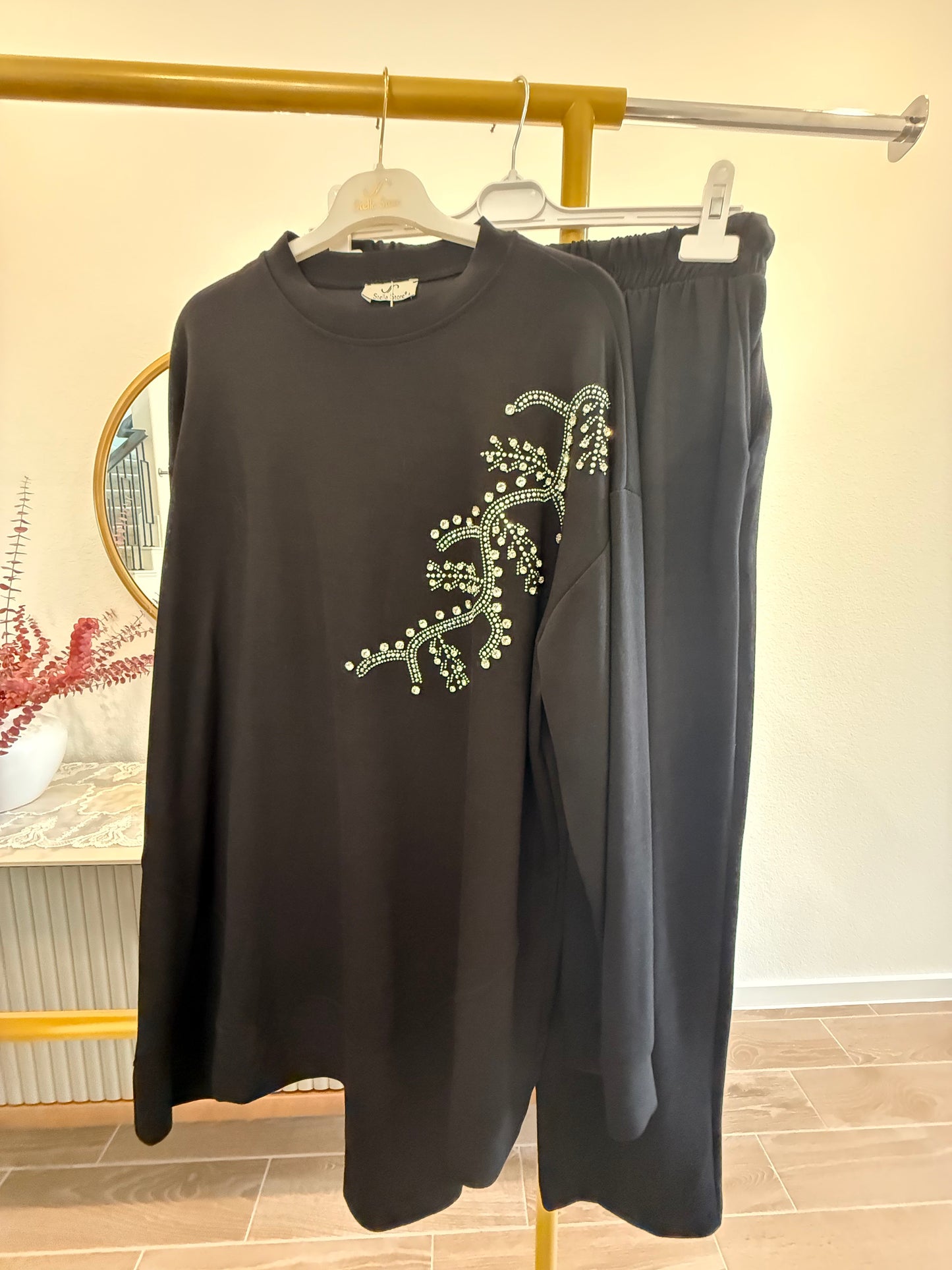 Stone-detailed Outfit Set