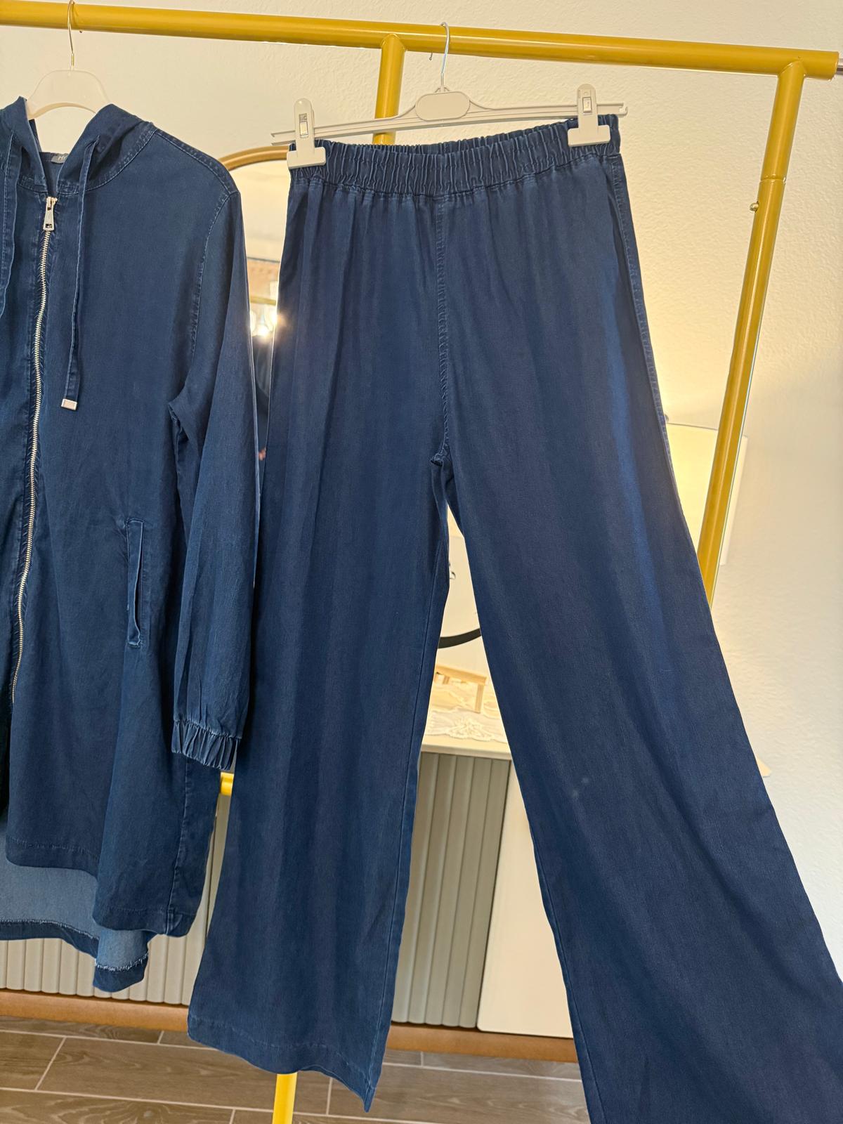 Two-piece denim-style casual set