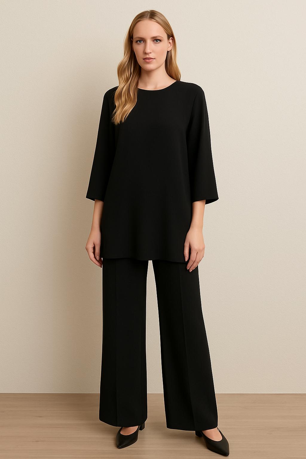 Classic Black Wide-Leg Pants