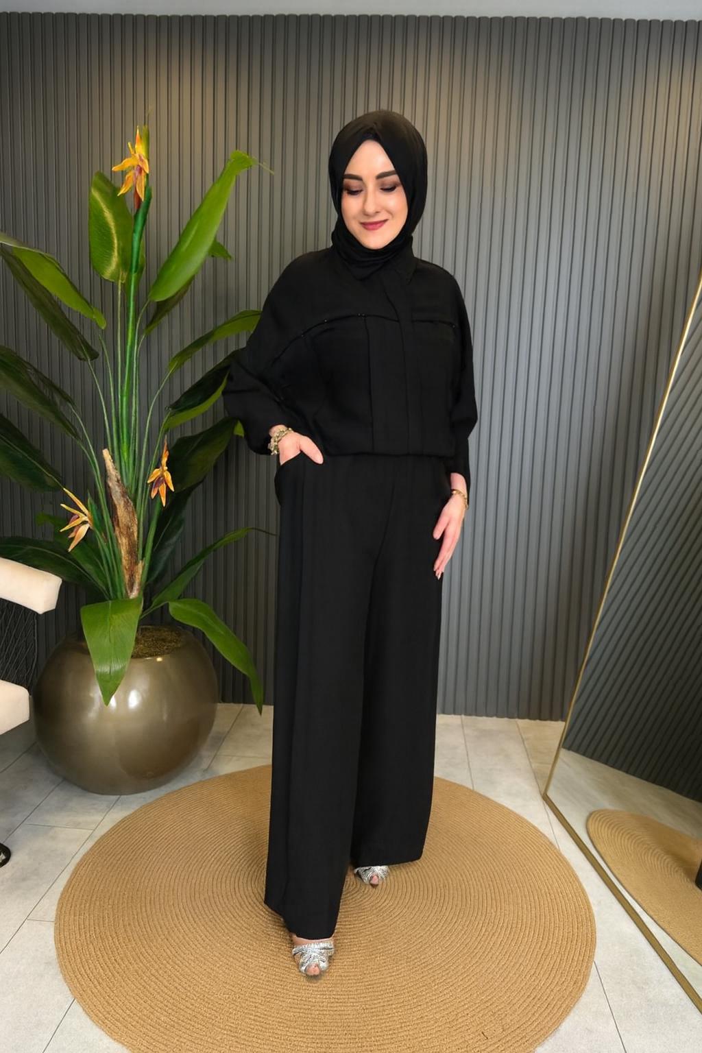 Silver Coin Embroidered Pants Set