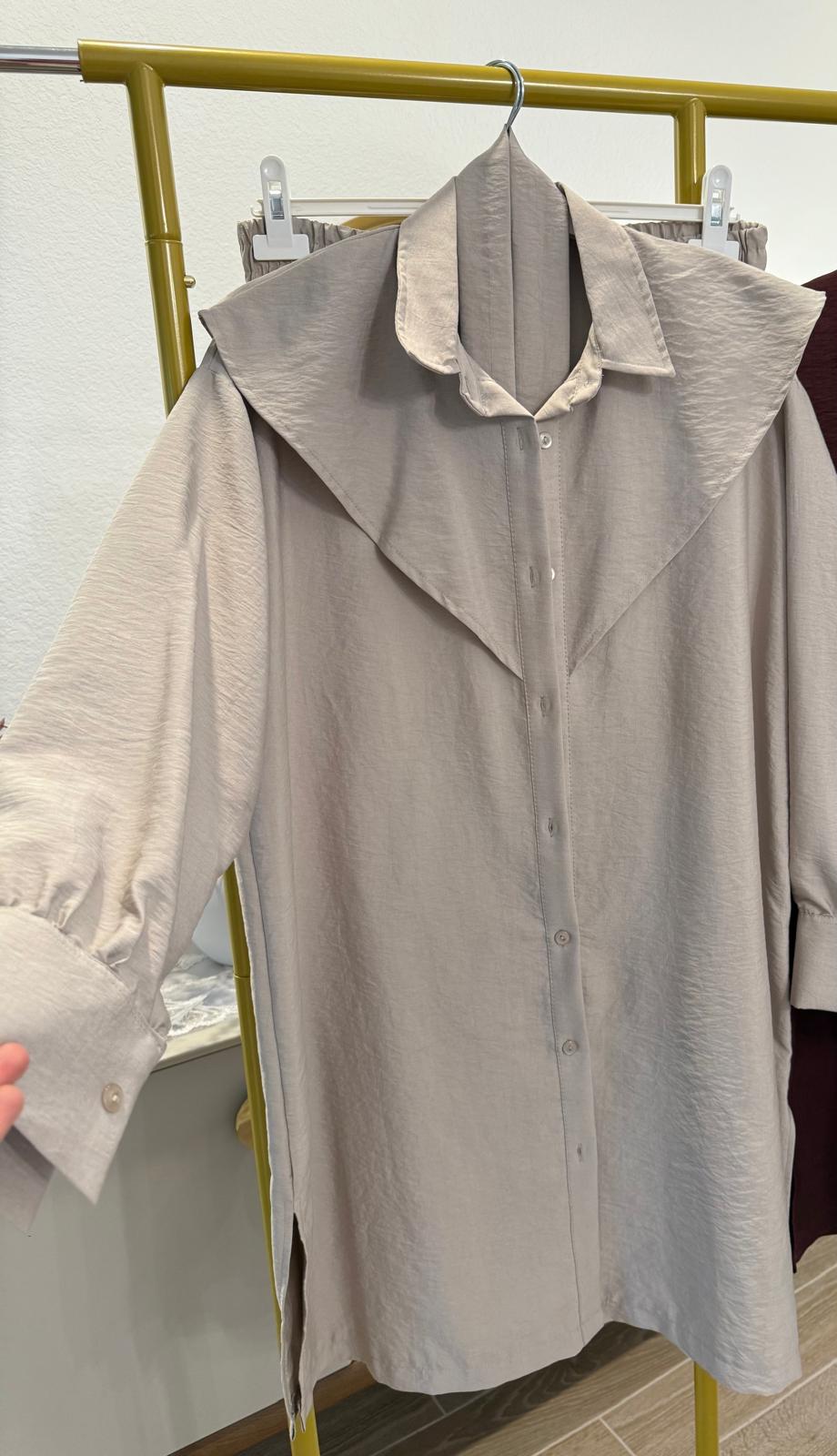 Linen Copper Detail Pants Set