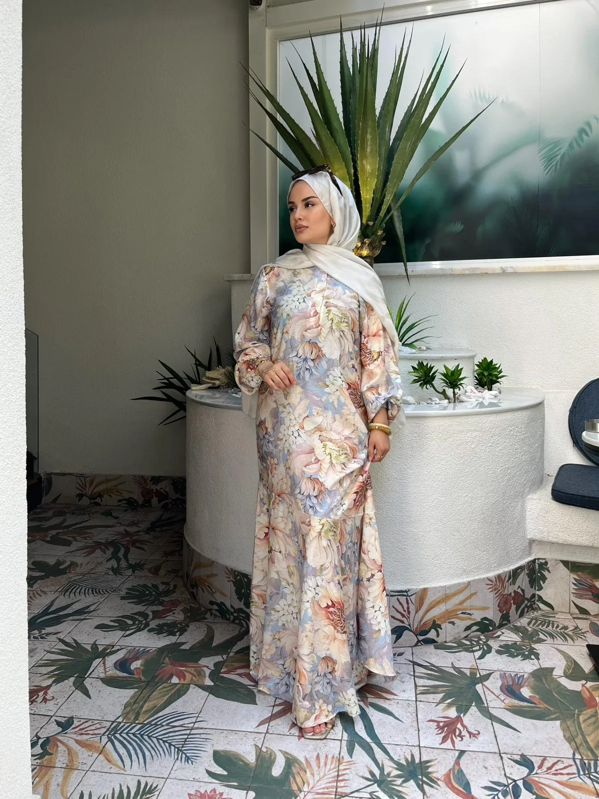 Flower Pattern Dress - Image 6