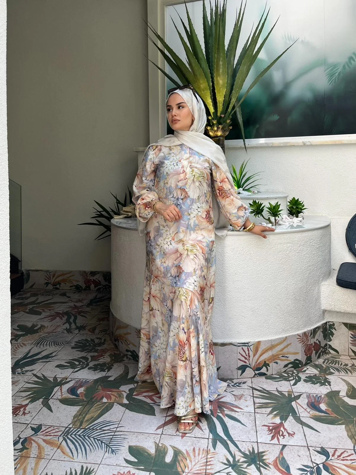 Flower Pattern Dress - Image 7