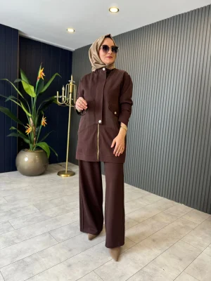 Zipper Jacket Set