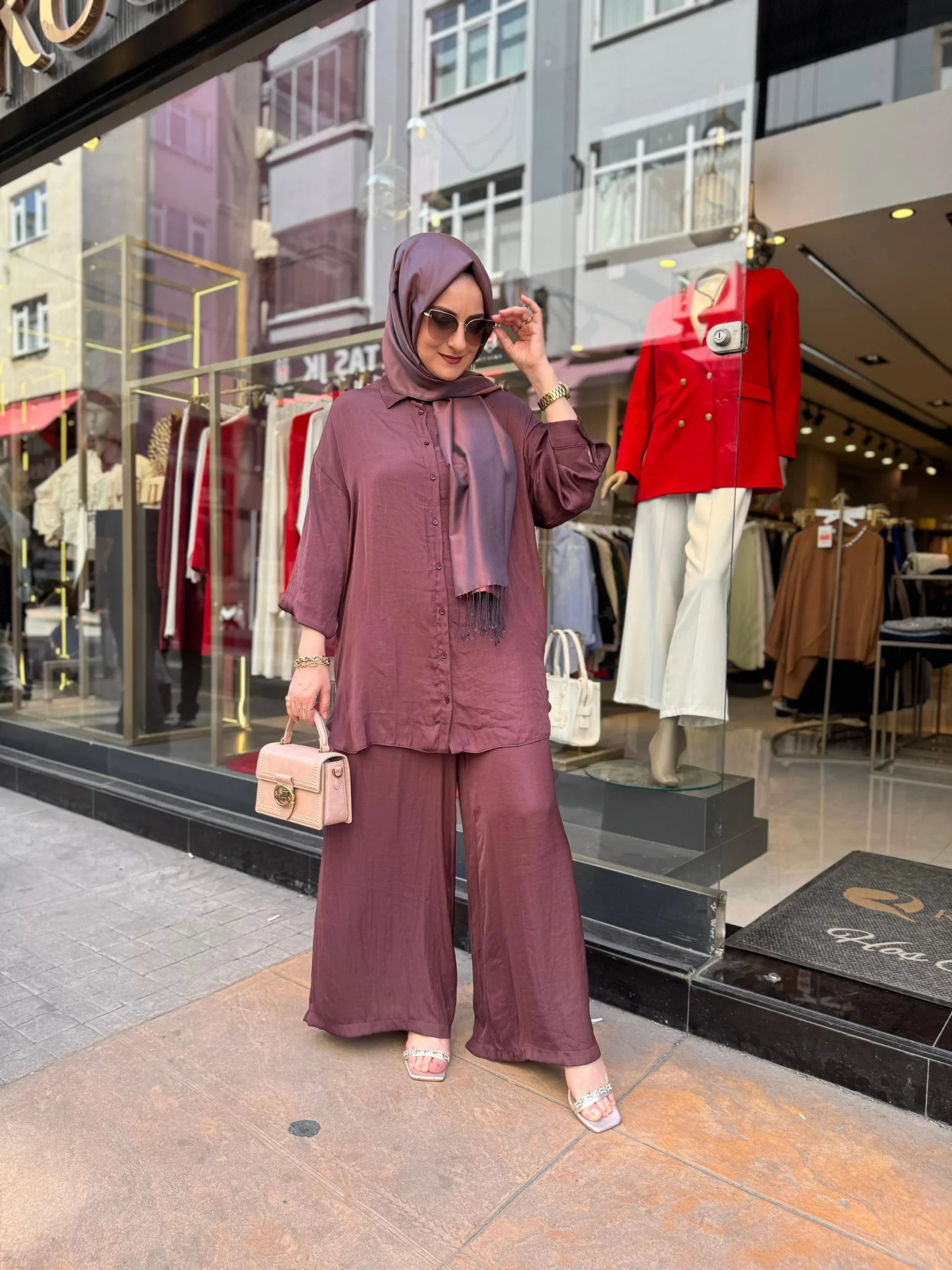 Button-down Crinkled Silk Set - Image 12