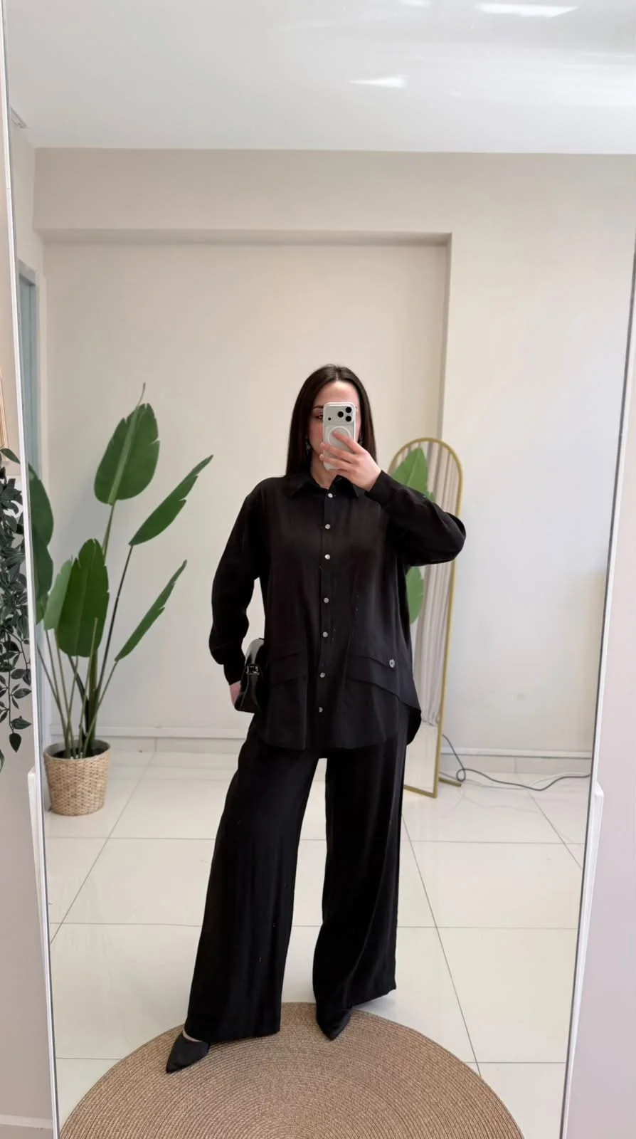 Faux Gem Embellished Modal Pant Set - Image 4