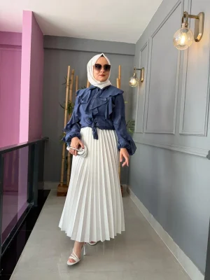 Ruffle Detail Lyocell Shirt